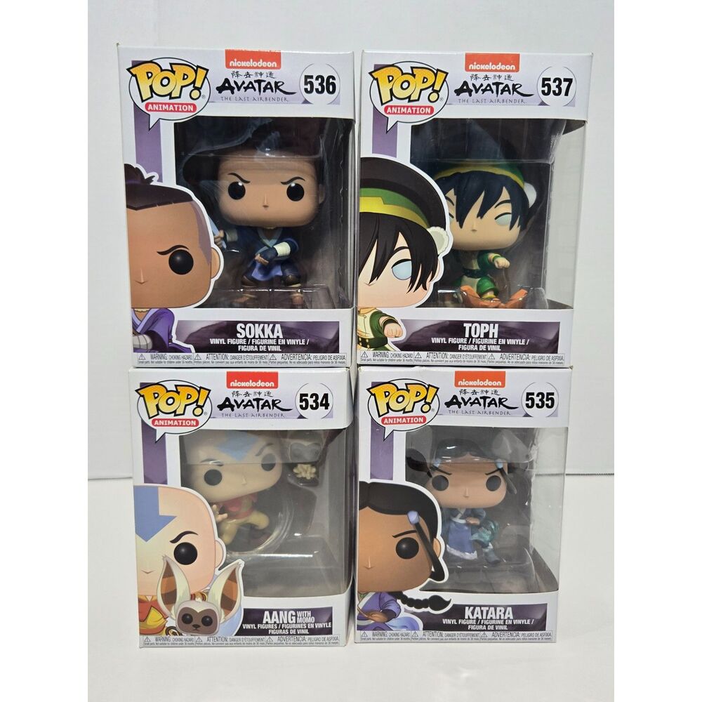 Funko Pop Avatar The Last Airbender 4 Pack Lot | Pop Animation | Team Avatar